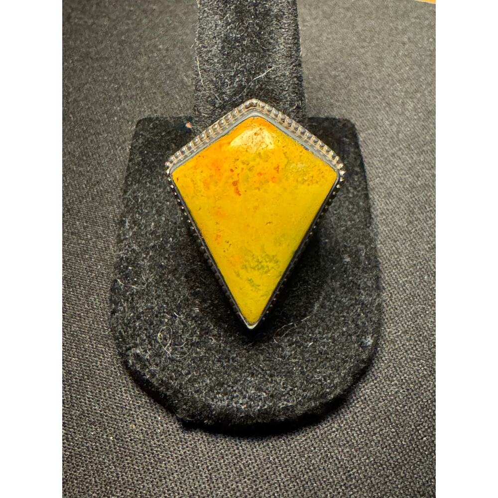 Jasper Bumble Bee Tested 925 Serling Size 8 Ring 5.8g